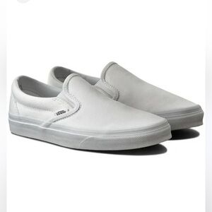 Vans Women's Classic White Slip-On Sneakers